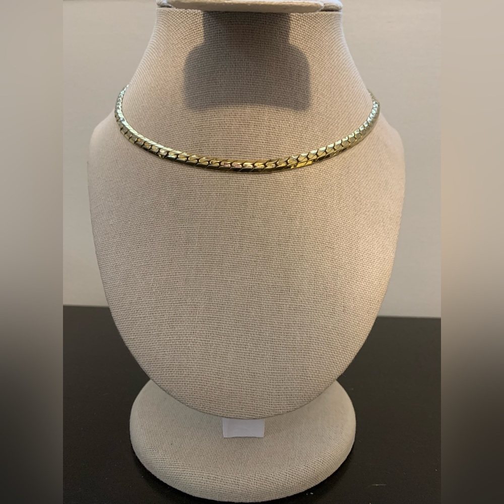 Vintage Napier Goldtone Herringbone Necklace